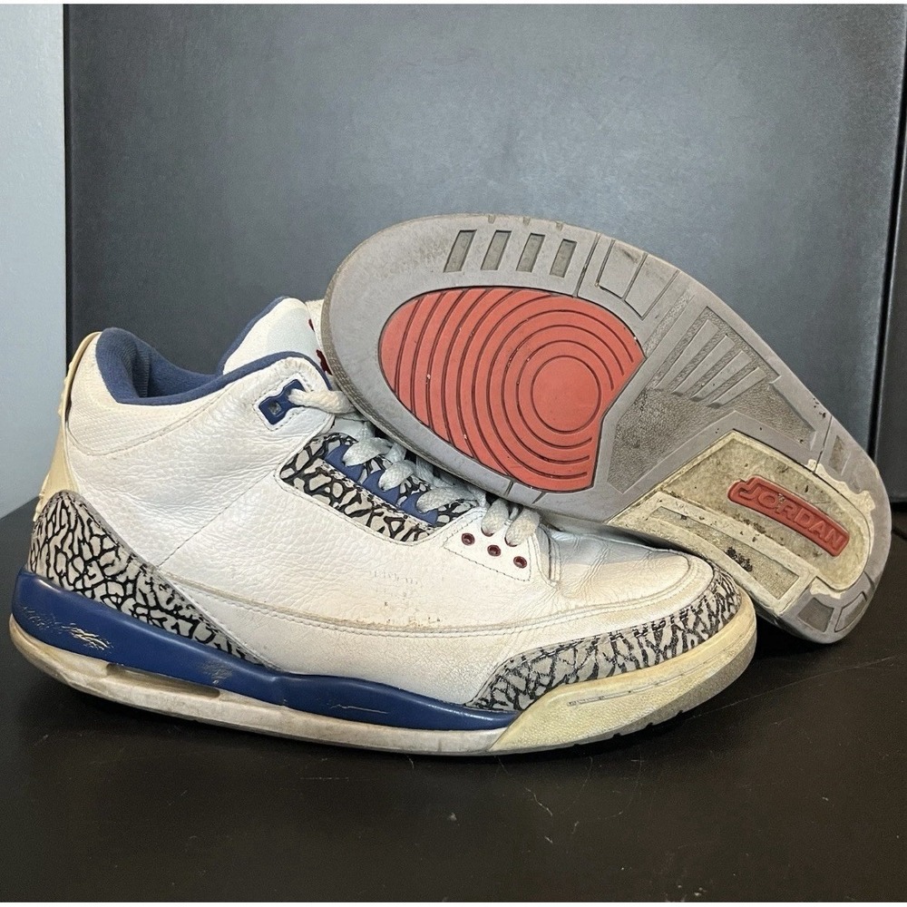 Nike Air Jordan 3 True Blue Retro 2009 Mens Sneakers Size 12 BEATERS Vintage